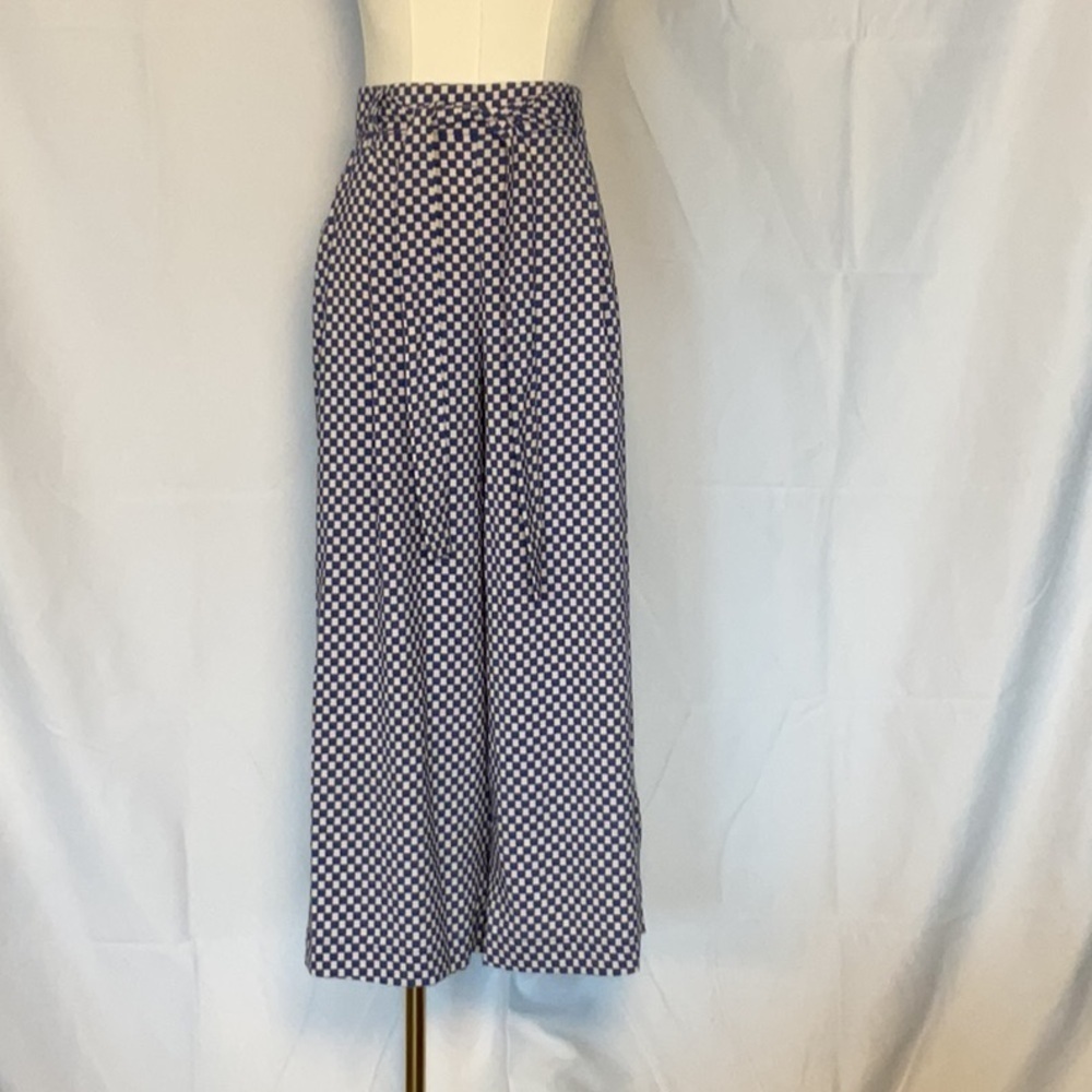 Zara wide leg blue print capri size M